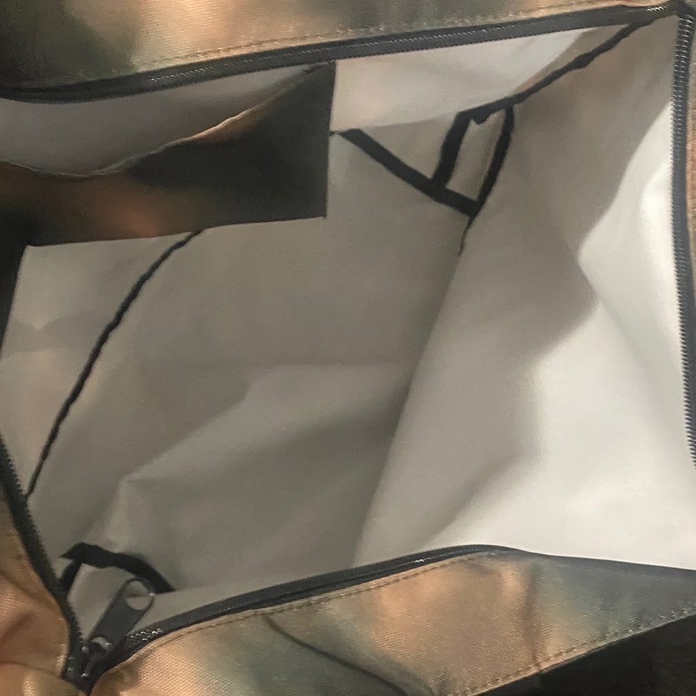PINK Victoria's Secret Green and Tan Tote Bag - Picture 6 of 7